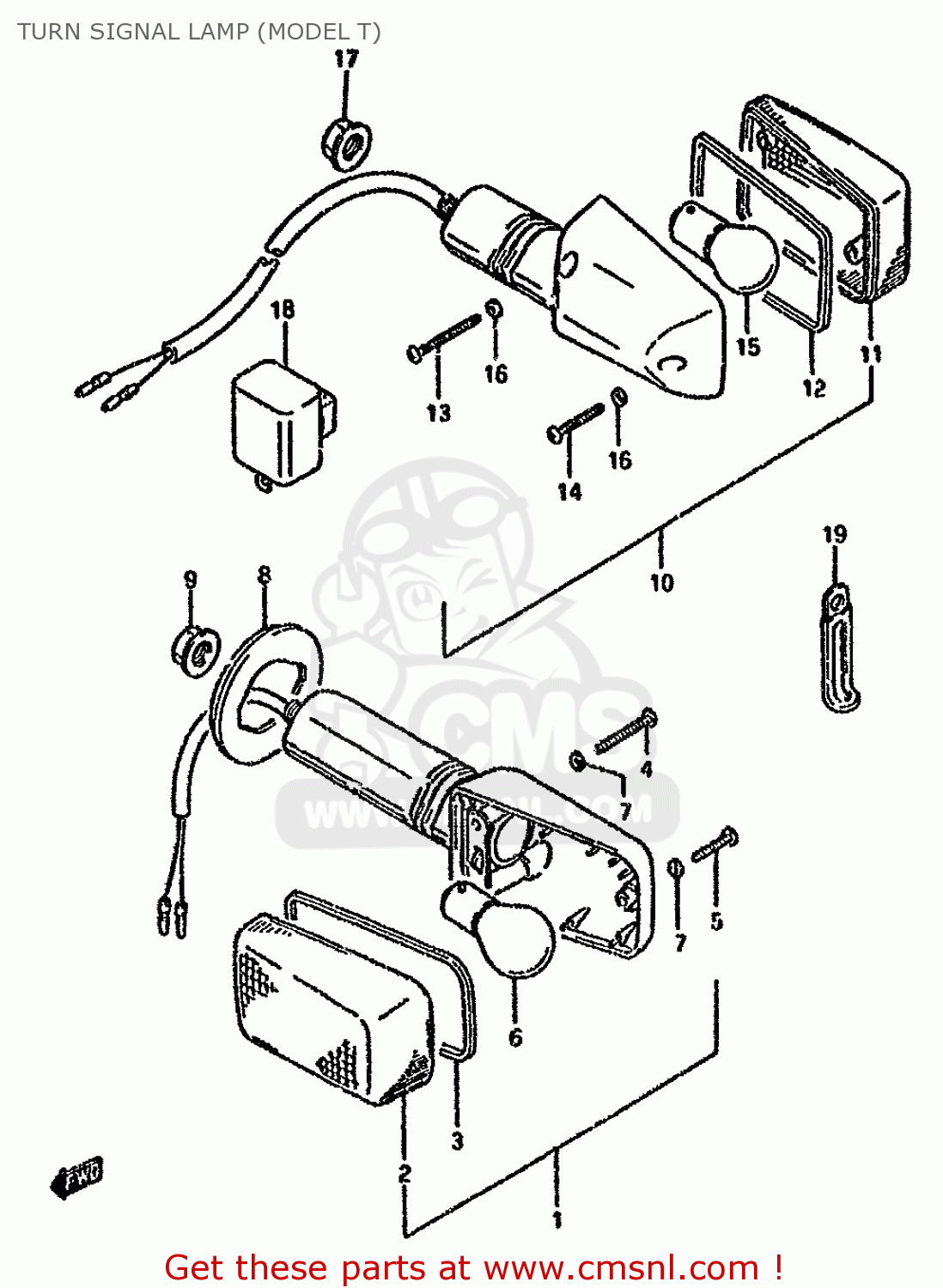 TURN SIGNAL LAMP (MODEL T) GSX600FU 1989 (K) GERMANY (E22)