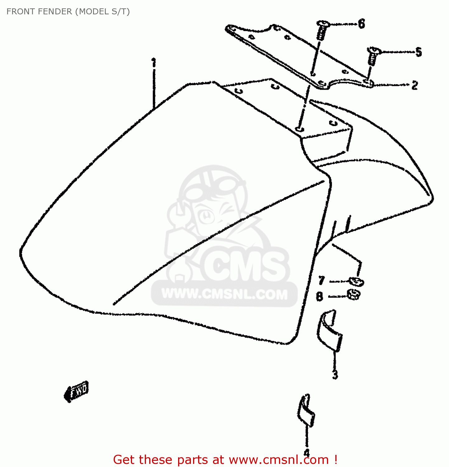 FRONT FENDER (MODEL S/T) GSX600FU 1990 (L) GERMANY (E22)