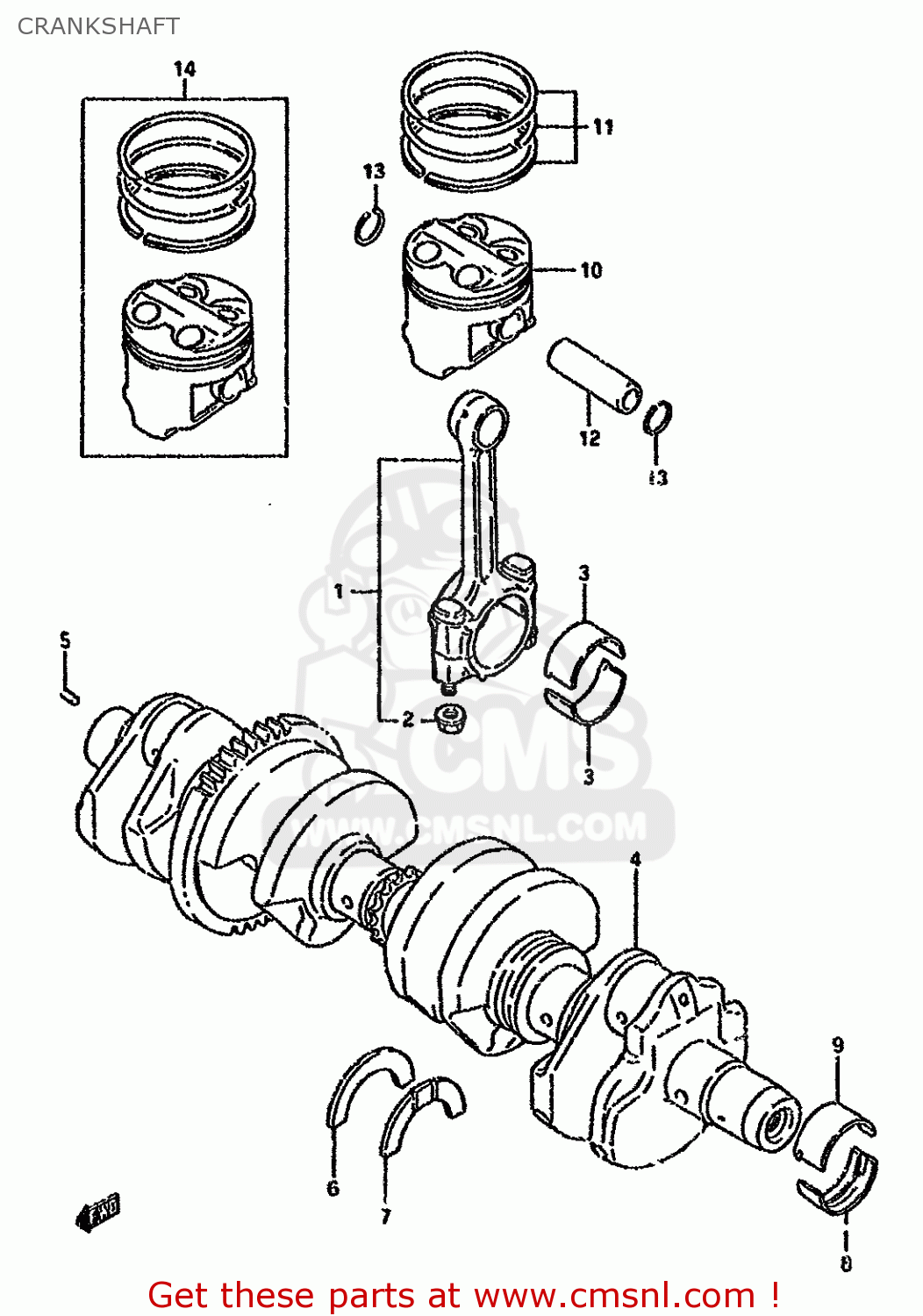 CRANKSHAFT GSX600FU 1990 (L) GERMANY (E22)