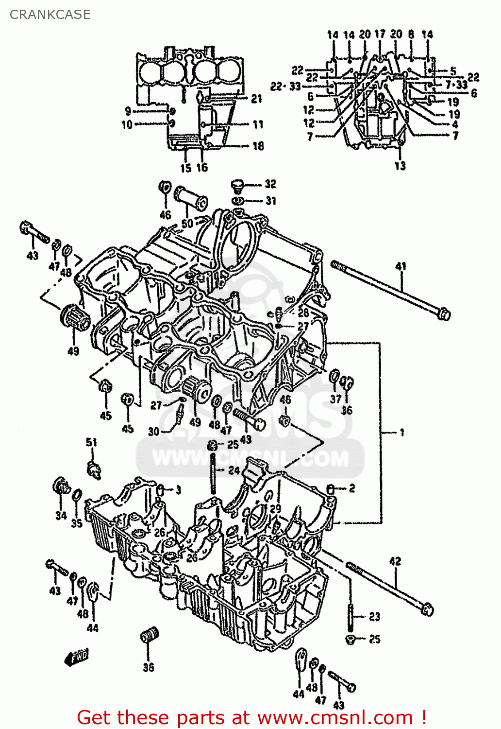 CRANKCASE GSX600FU 1991 (M) GERMANY (E22)