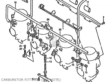 CARBURETOR FITTINGS (SEE NOTE) - GSX600FU 1991 (M) GERMANY (E22)