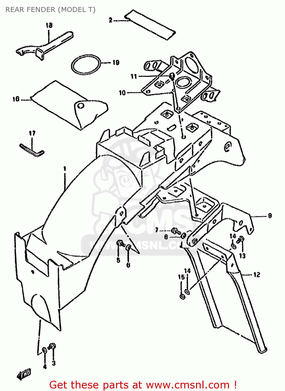 REAR FENDER (MODEL T) GSX600FU 1992 (N) GERMANY (E22)