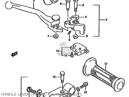 HANDLE LEVER (MODEL K/L/M/N/P/R/S/T) - GSX600FU 1992 (N) GERMANY (E22)