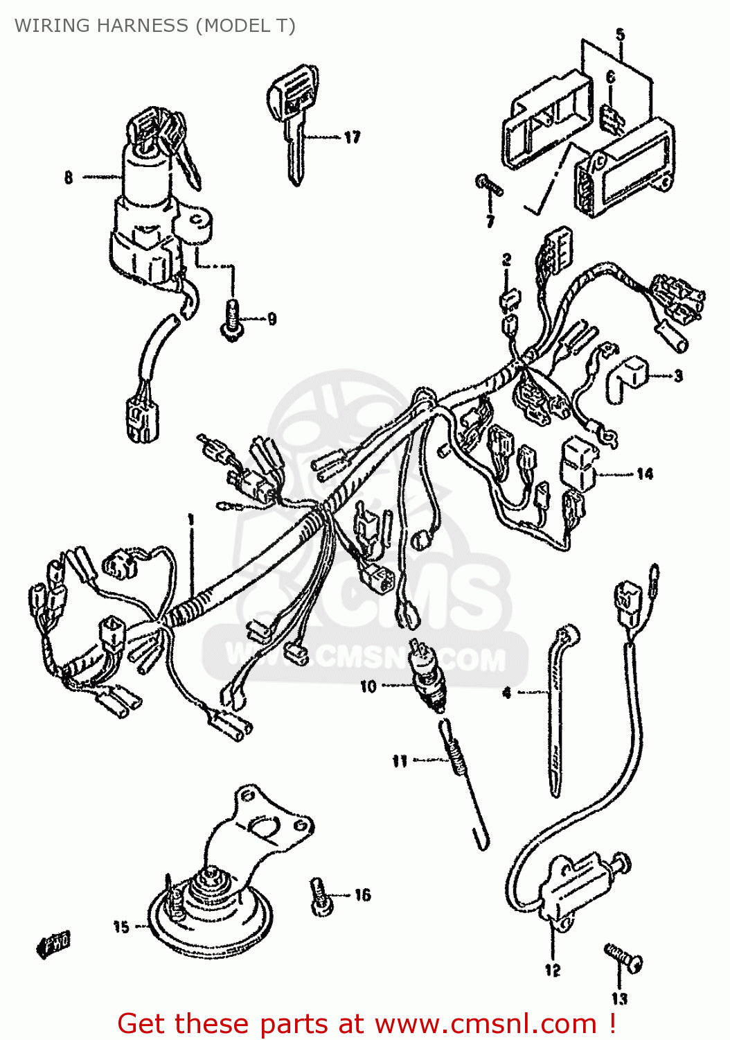 WIRING HARNESS (MODEL T) GSX600FU 1993 (P) GERMANY (E22)