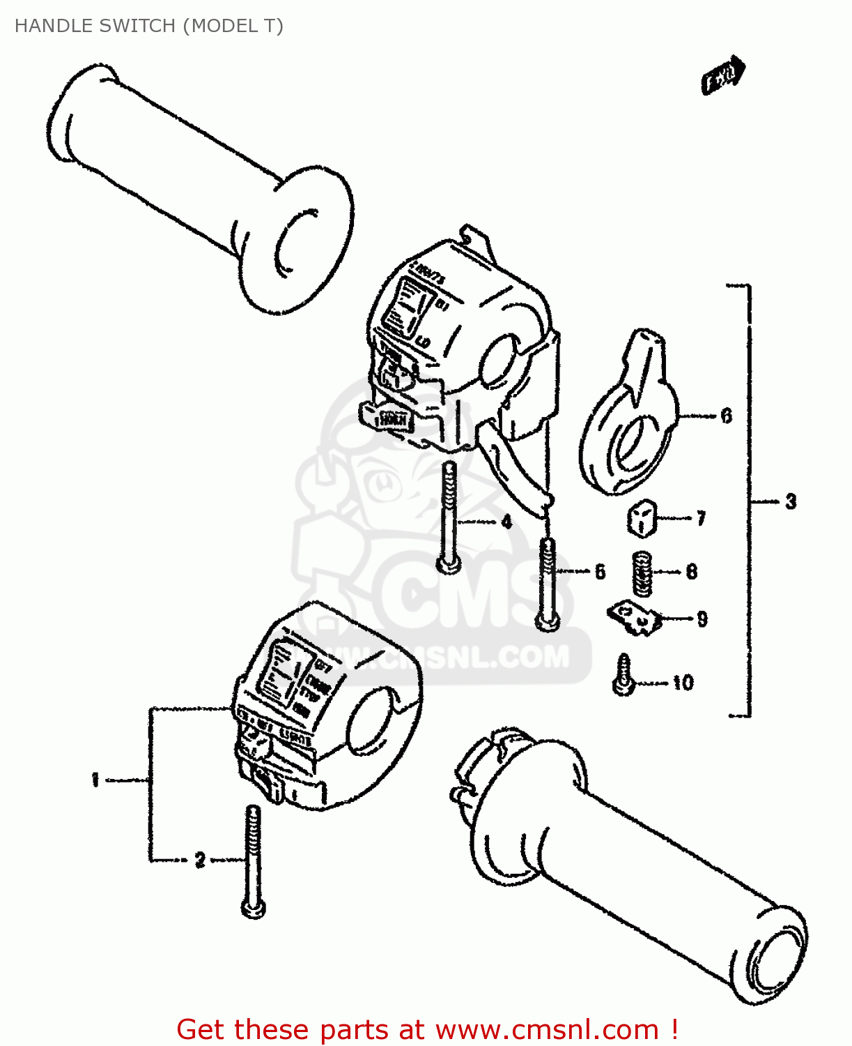 HANDLE SWITCH (MODEL T) GSX600FU 1993 (P) GERMANY (E22)