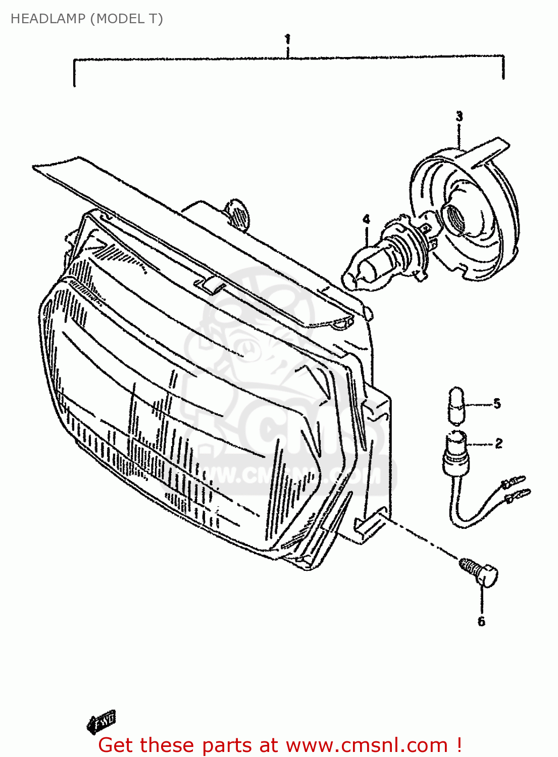HEADLAMP (MODEL T) GSX600FU 1994 (R) GERMANY (E22)
