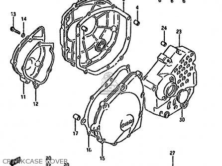 CRANKCASE COVER - GSX600FU 1994 (R) GERMANY (E22)