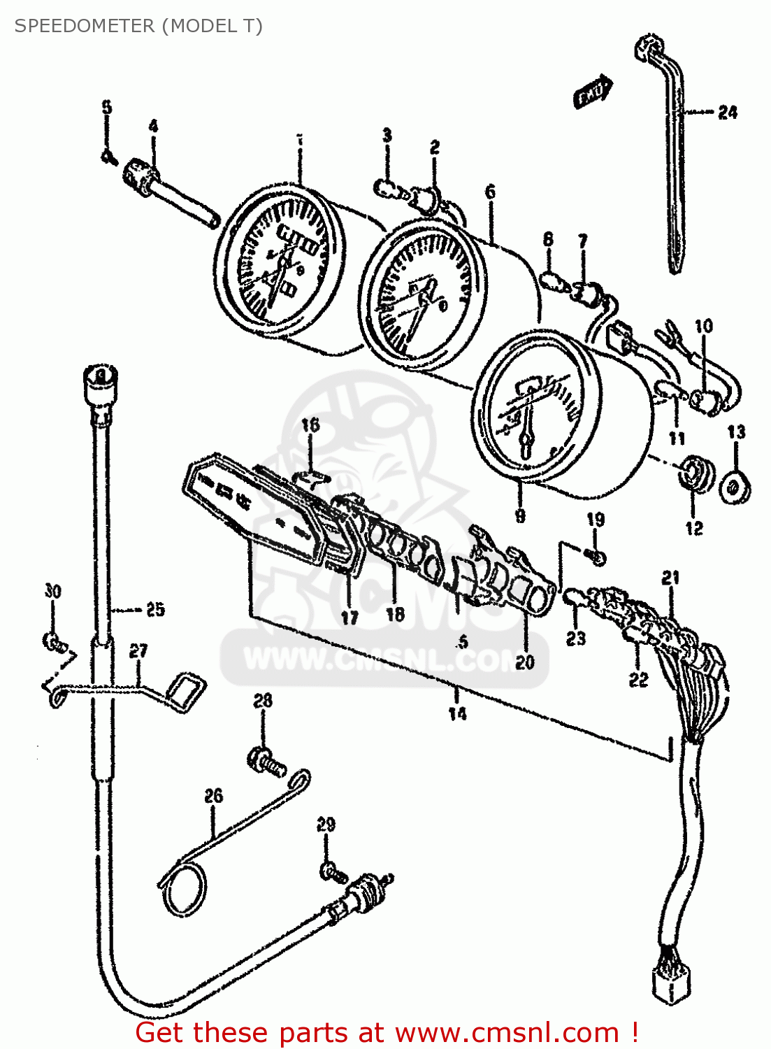 SPEEDOMETER (MODEL T) GSX600FU 1995 (S) GERMANY (E22)