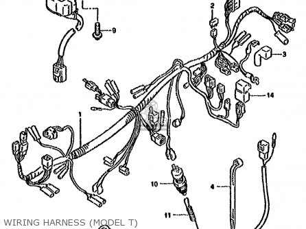 WIRING HARNESS (MODEL T) - GSX600FU 1995 (S) GERMANY (E22)