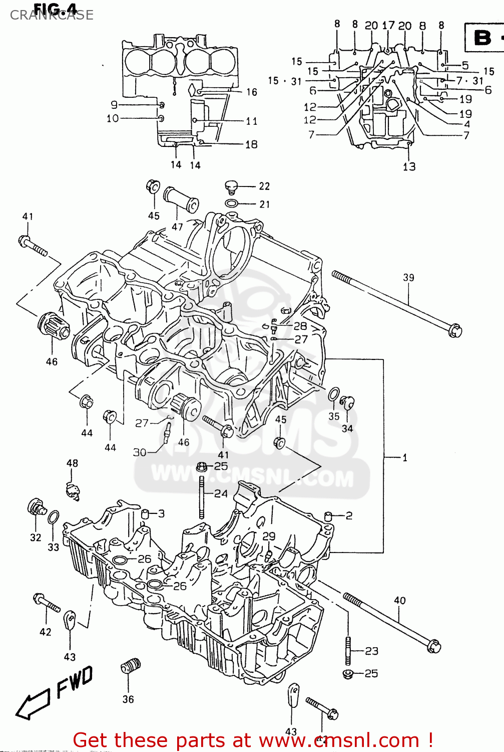 CRANKCASE GSX600FU 1998 (W) GERMANY (E22)