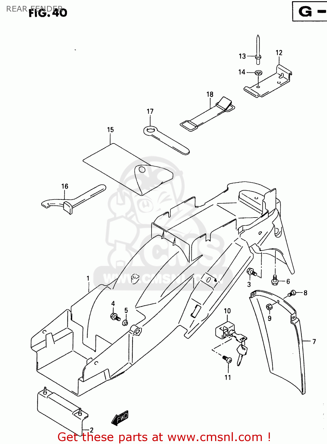 REAR FENDER GSX600FU 1999 (X)