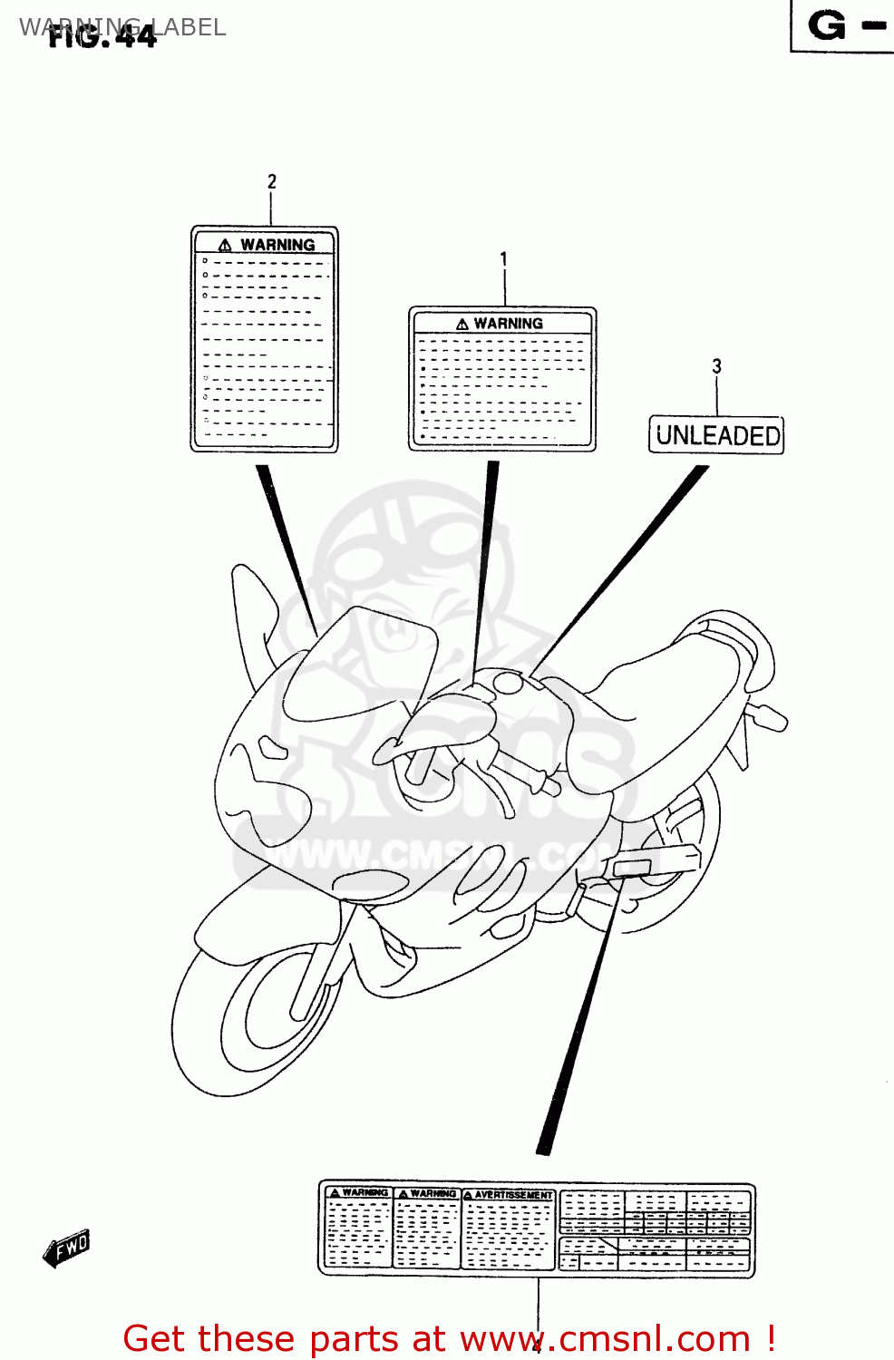 WARNING LABEL GSX600FU 2000 (Y)