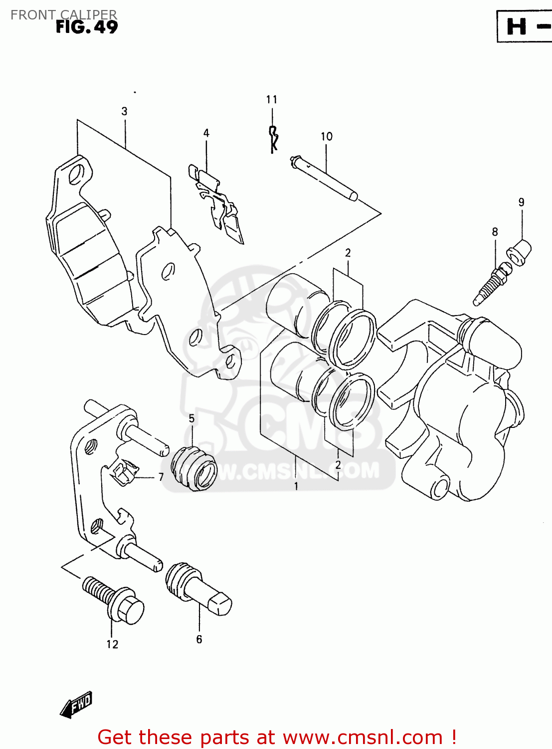 FRONT CALIPER GSX600FU 2000 (Y)