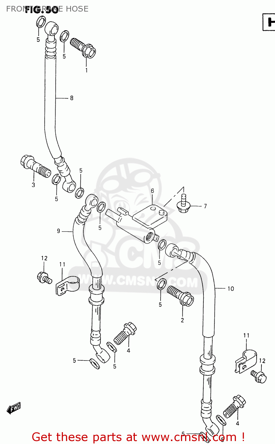 FRONT BRAKE HOSE GSX600FU 2000 (Y)