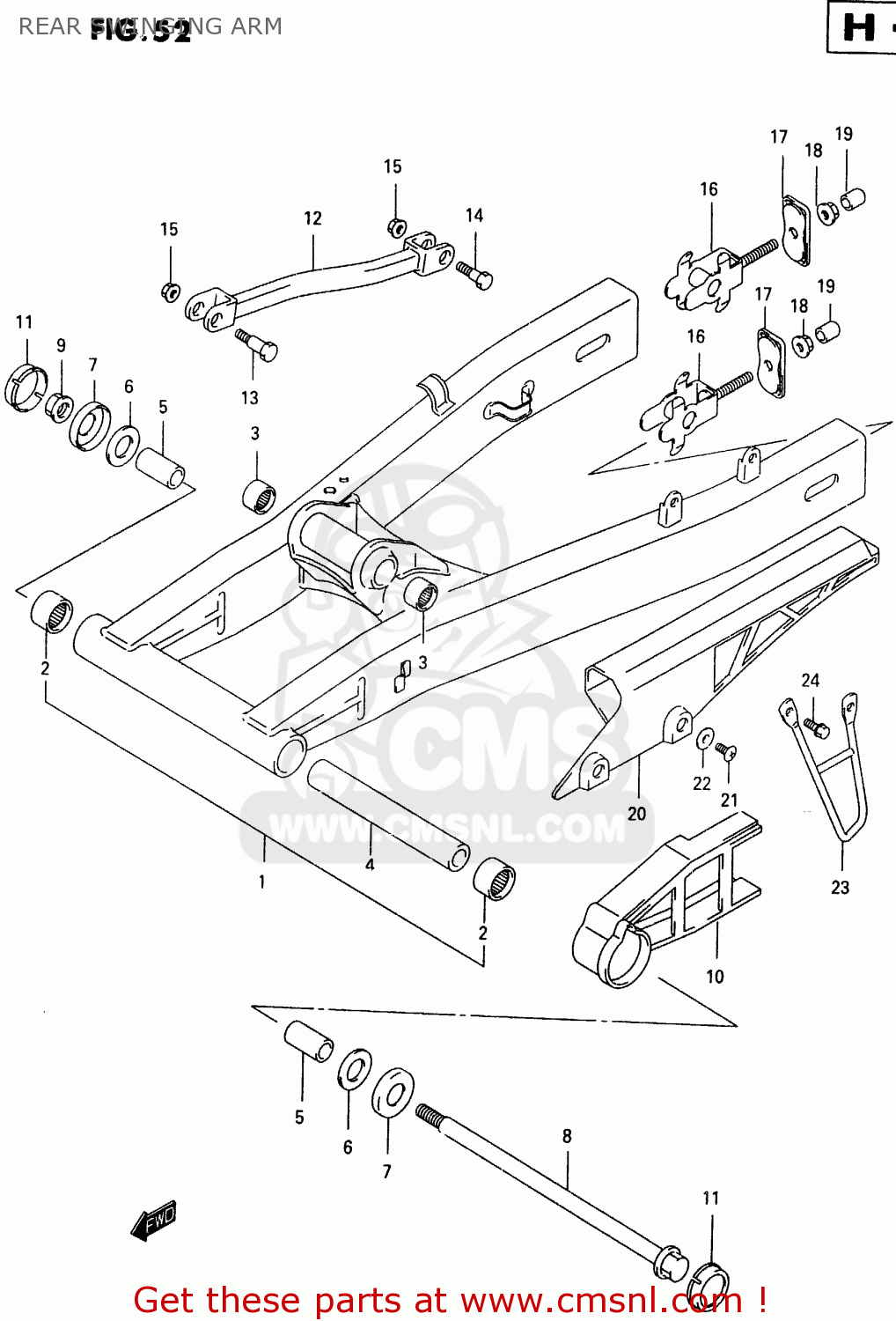 REAR SWINGING ARM GSX600FU 2000 (Y)