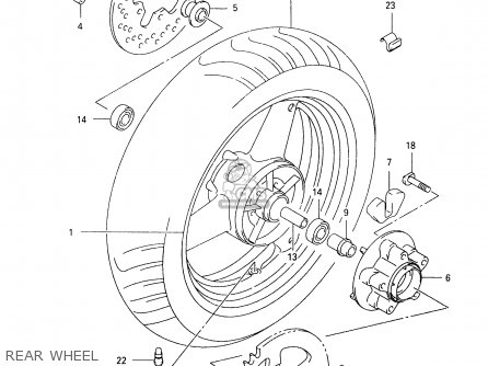 REAR WHEEL - GSX600FU 2000 (Y)