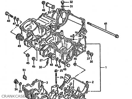 CRANKCASE - GSX600FU2 1988 (J) GERMANY (E22)