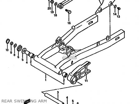 REAR SWINGING ARM - GSX600FU2 1990 (L) GERMANY (E22)