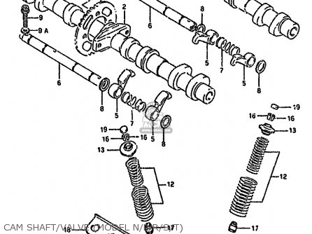 CAM SHAFT/VALVE (MODEL N/P/R/S/T) - GSX600FU2 1992 (N) GERMANY (E22)