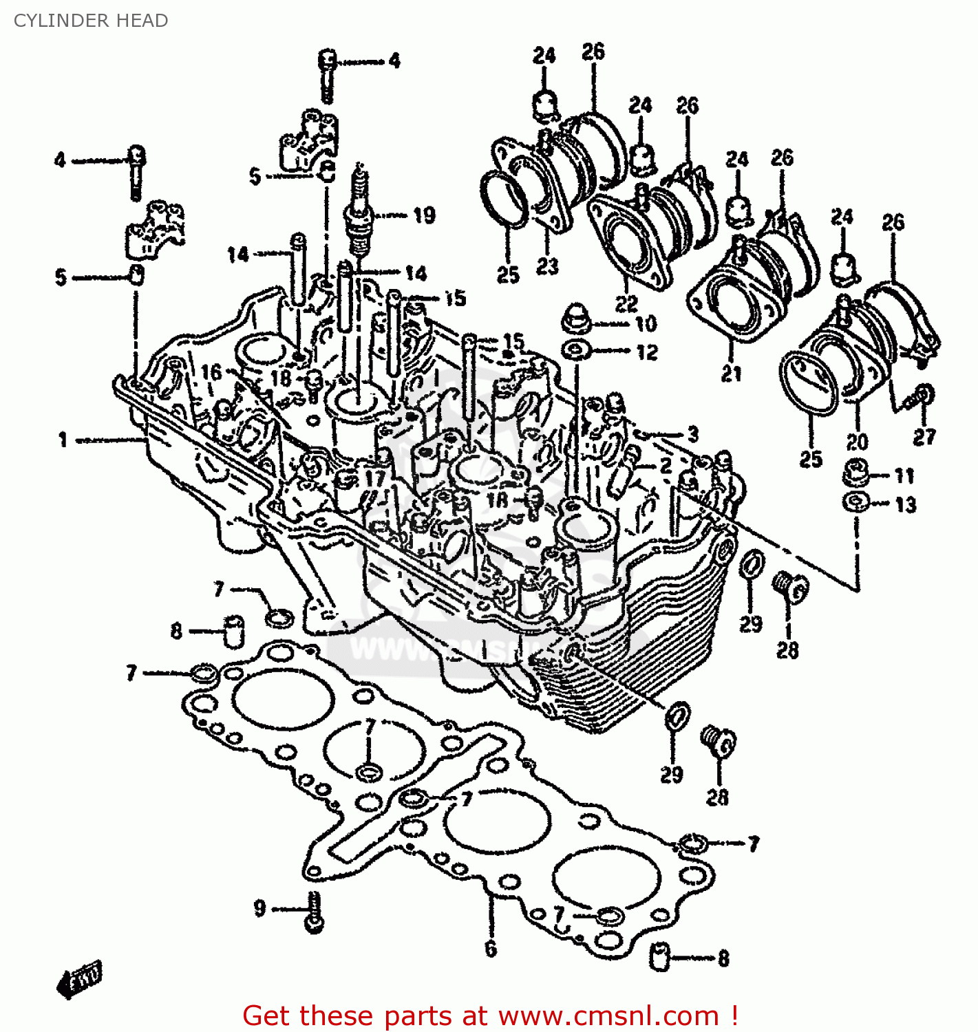 CYLINDER HEAD GSX600FU2 1994 (R) GERMANY (E22)
