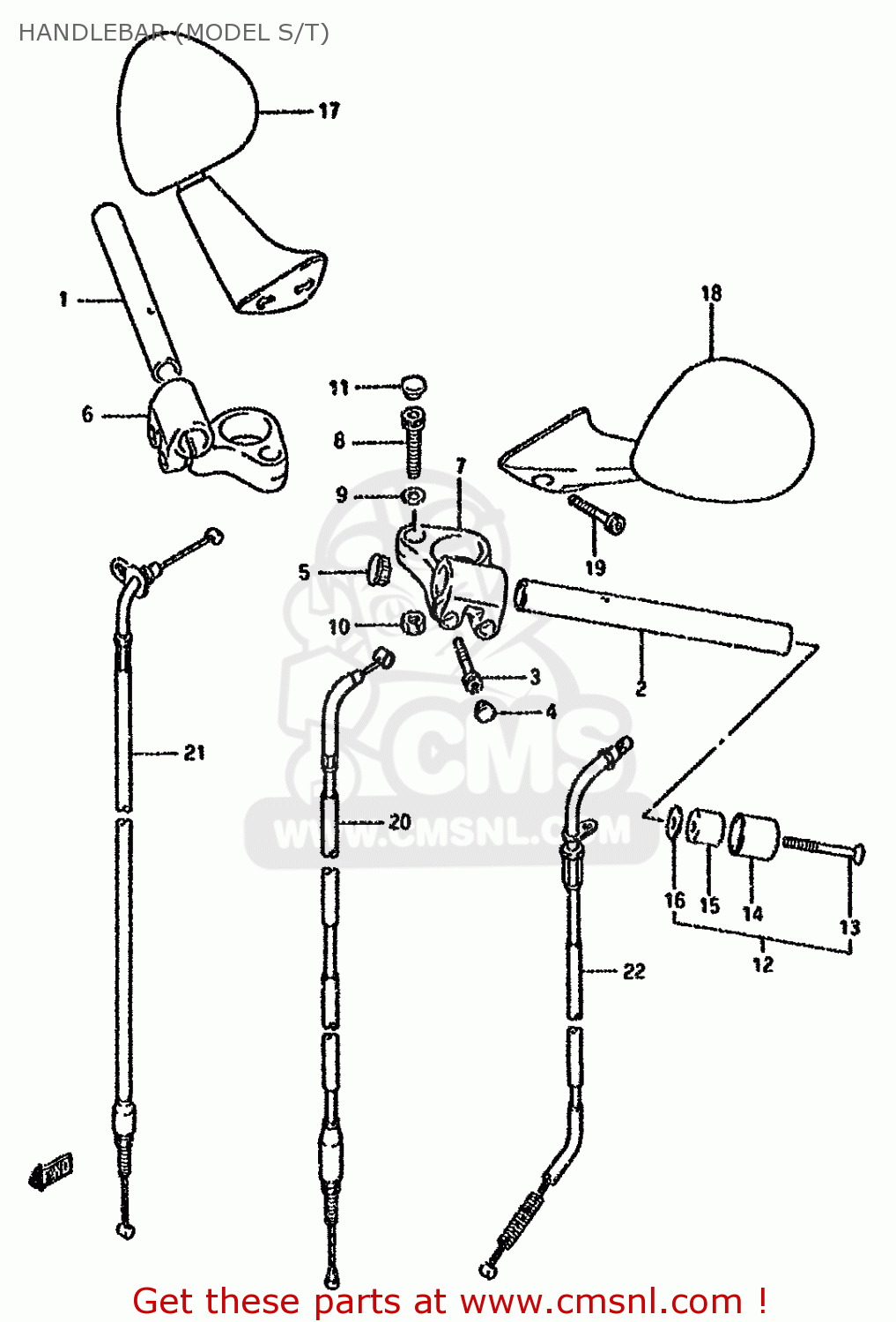 HANDLEBAR (MODEL S/T) GSX600FU2 1994 (R) GERMANY (E22)