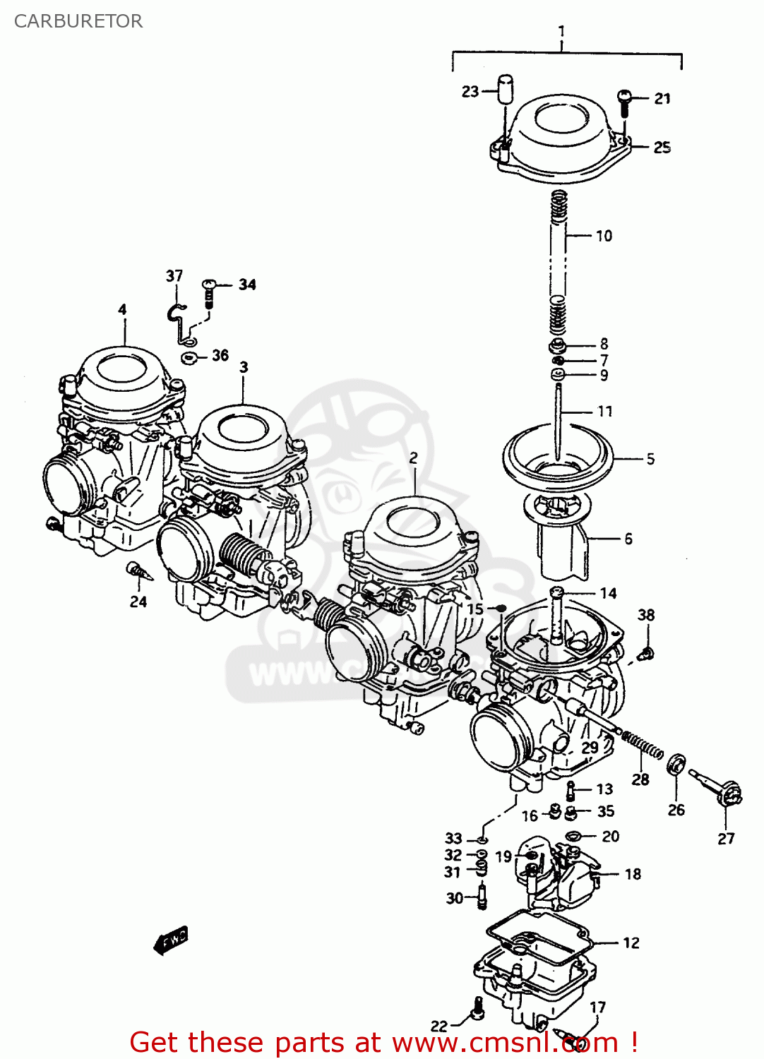 CARBURETOR GSX600FU2 1997 (V) GERMANY (E22)
