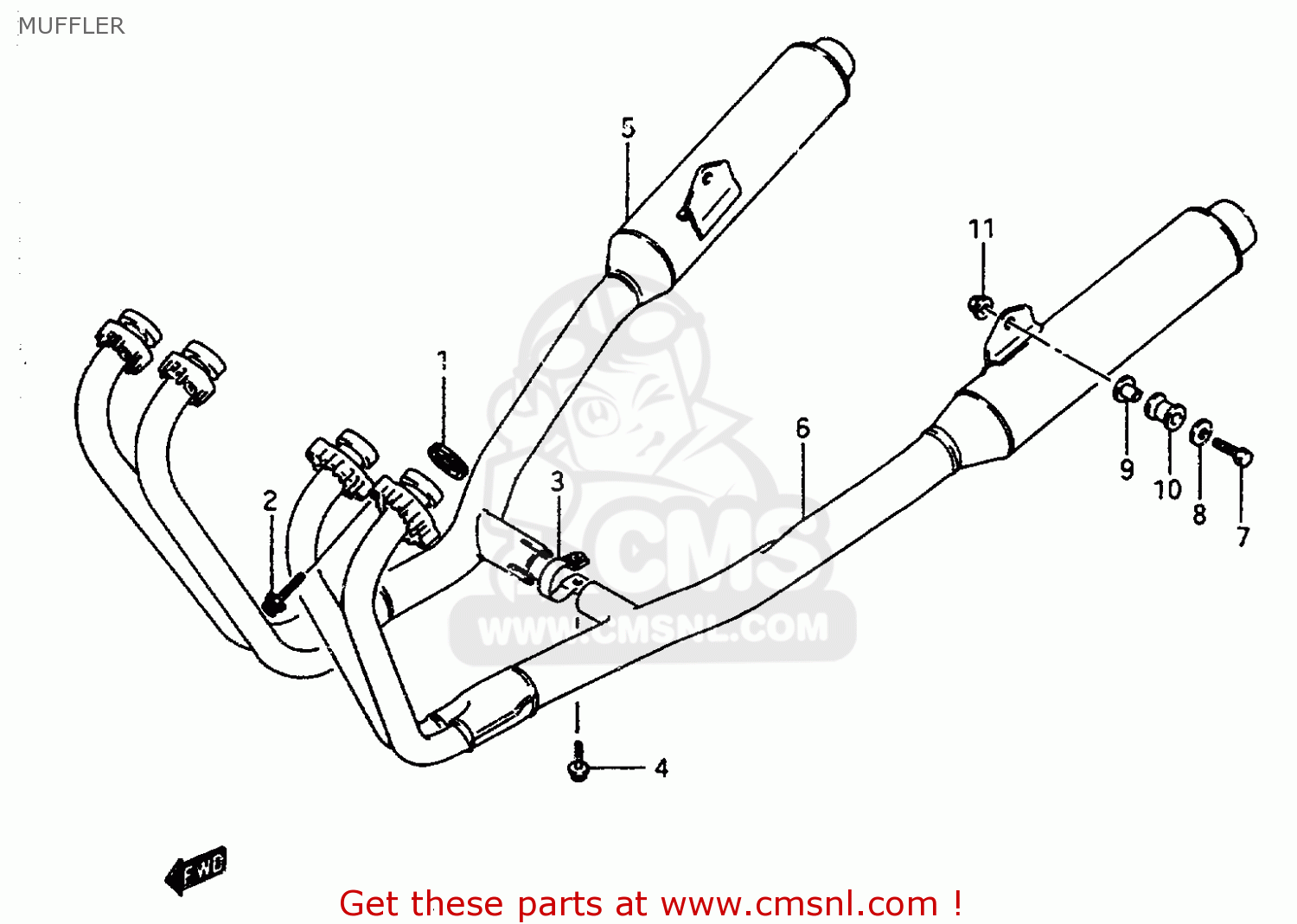 MUFFLER GSX600FU2 1997 (V) GERMANY (E22)
