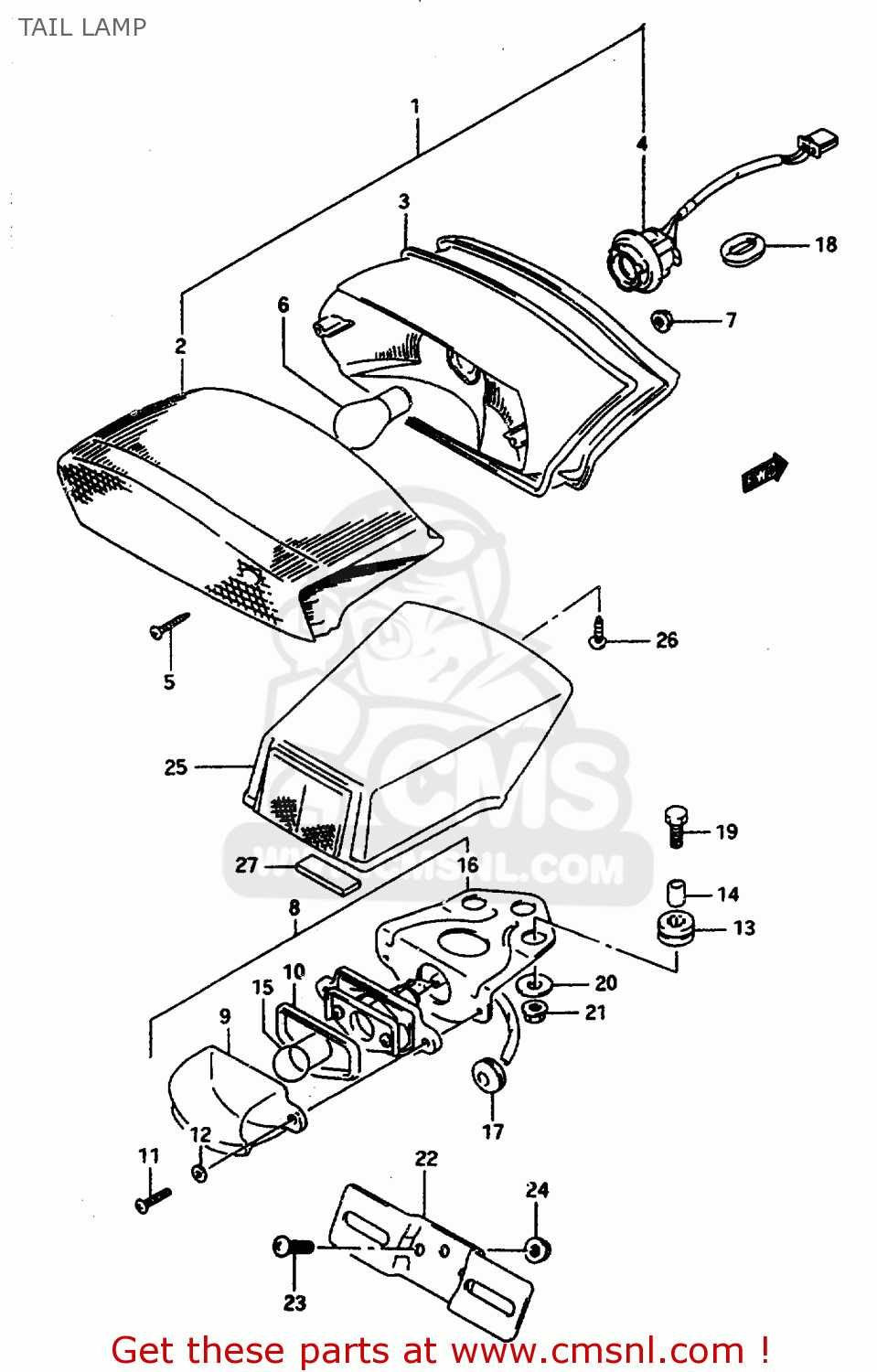 TAIL LAMP GSX600FU2 1997 (V) GERMANY (E22)