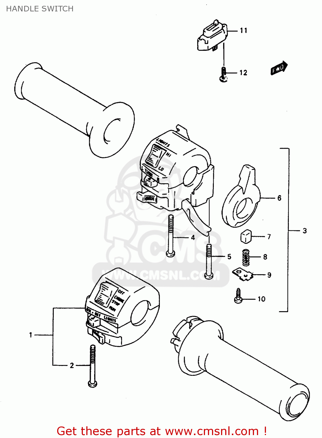 HANDLE SWITCH GSX600FU2 1997 (V) GERMANY (E22)