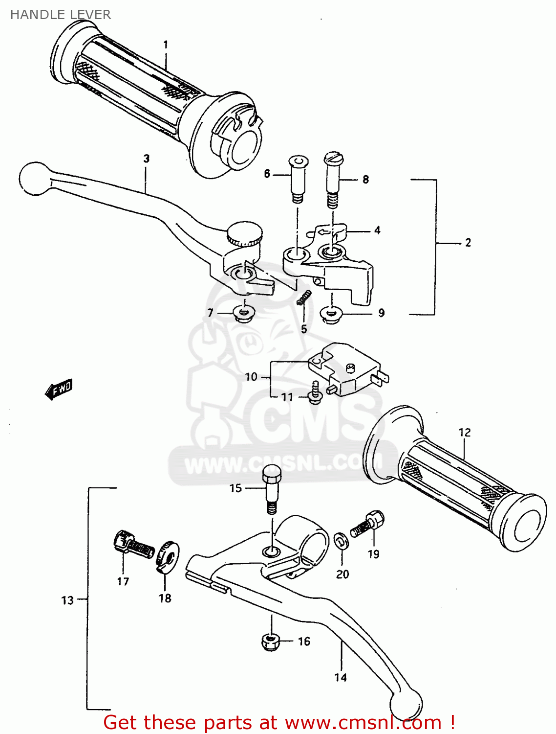 HANDLE LEVER GSX600FU2 1997 (V) GERMANY (E22)