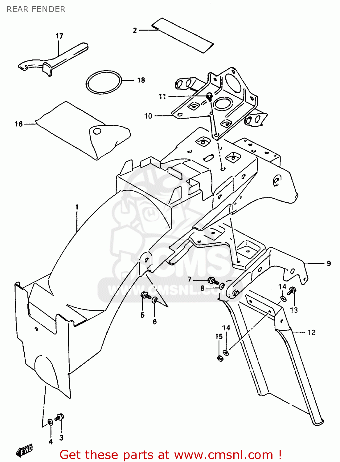 REAR FENDER GSX600FU2 1997 (V) GERMANY (E22)