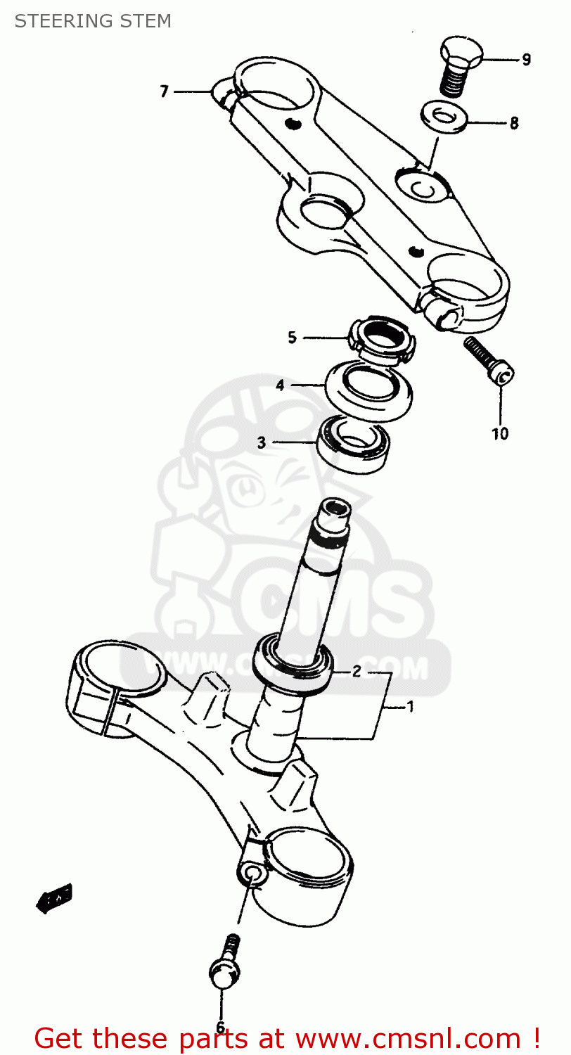 STEERING STEM GSX600FU2 1997 (V) GERMANY (E22)