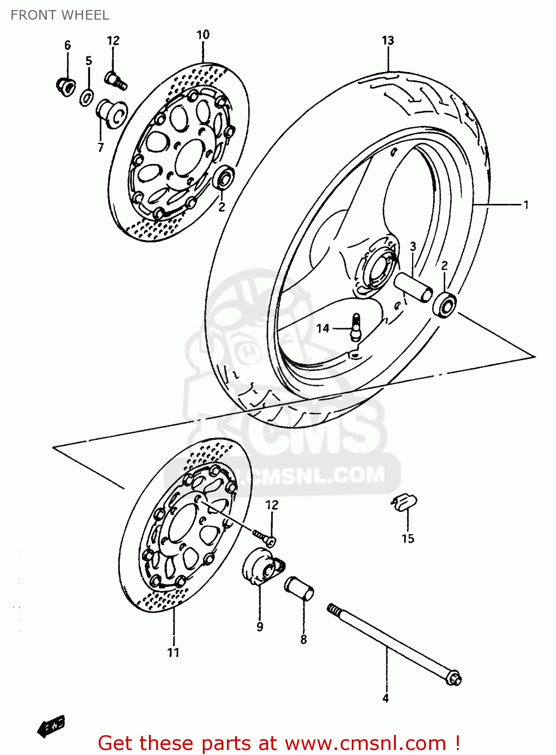 FRONT WHEEL GSX600FU2 1997 (V) GERMANY (E22)
