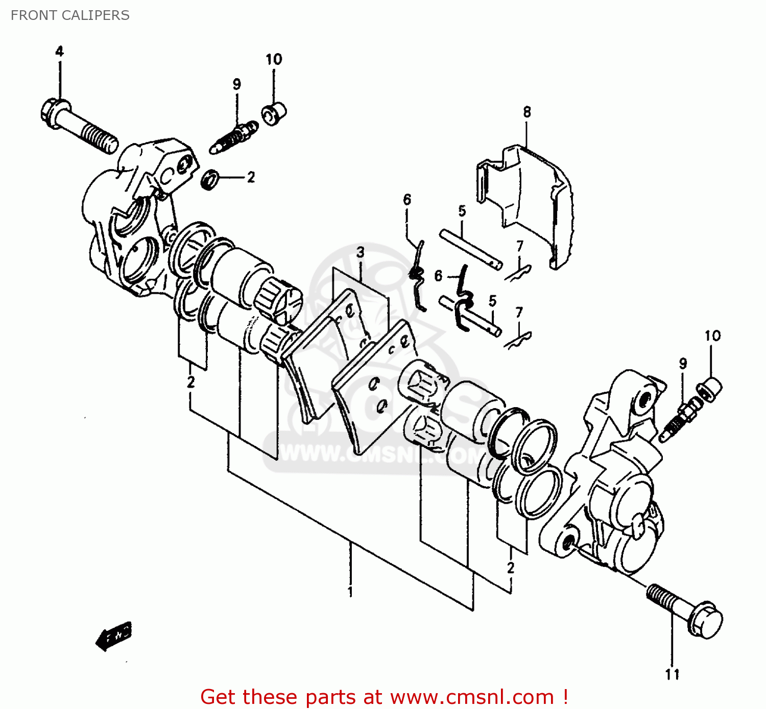 FRONT CALIPERS GSX600FU2 1997 (V) GERMANY (E22)