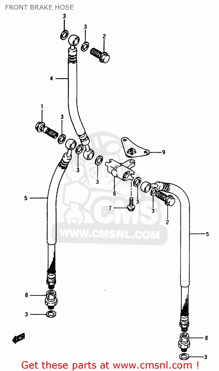 FRONT BRAKE HOSE GSX600FU2 1997 (V) GERMANY (E22)