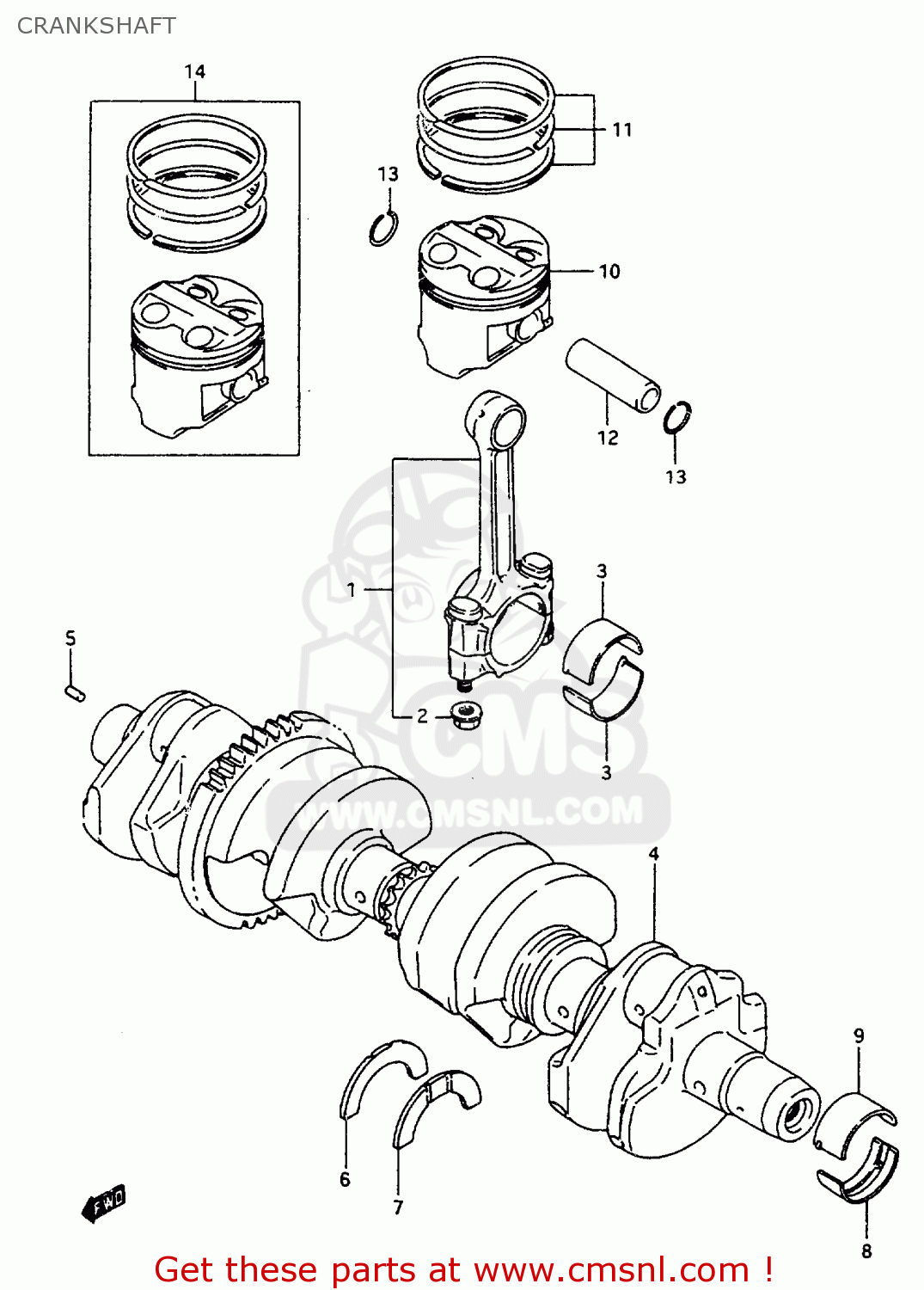 CRANKSHAFT GSX600FU2 1997 (V) GERMANY (E22)