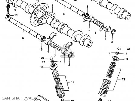 CAM SHAFT/VALVE - GSX600FU2 1997 (V) GERMANY (E22)