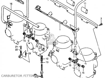 CARBURETOR FITTINGS - GSX600FU2 1997 (V) GERMANY (E22)