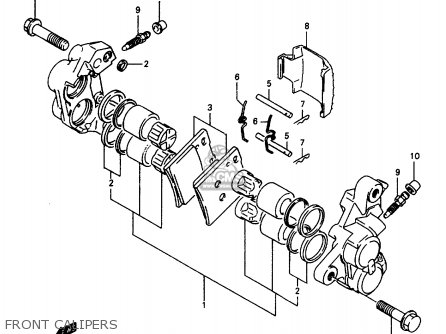 FRONT CALIPERS - GSX600FU2 1997 (V) GERMANY (E22)
