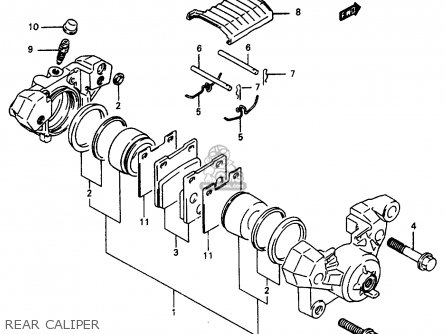 REAR CALIPER - GSX600FU2 1997 (V) GERMANY (E22)