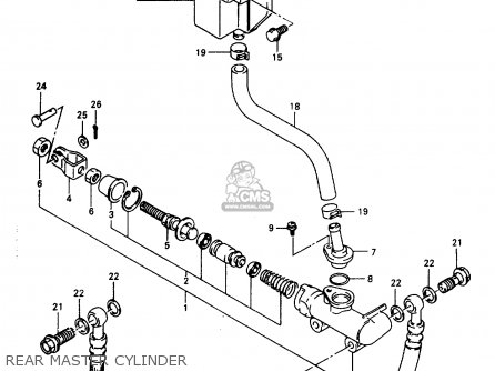 REAR MASTER CYLINDER - GSX600FU2 1997 (V) GERMANY (E22)