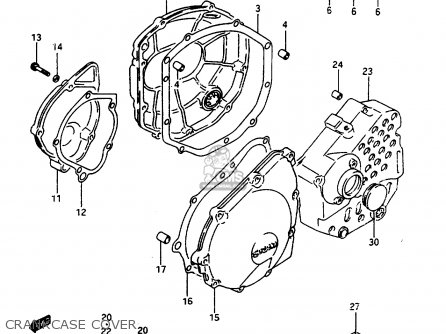 CRANKCASE COVER - GSX600FU2 1997 (V) GERMANY (E22)