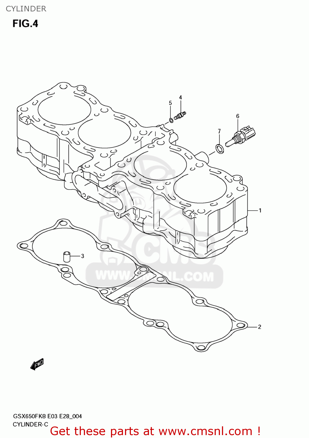 CYLINDER GSX650F 2008 (K8) USA (E03)