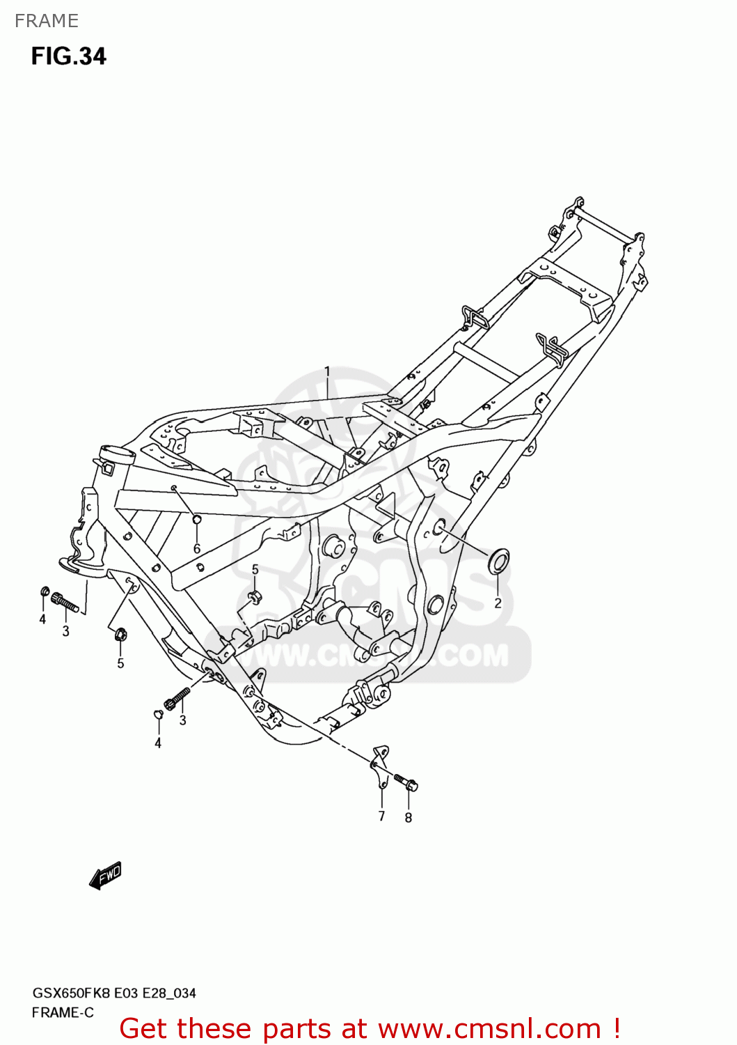 FRAME GSX650F 2008 (K8) USA (E03)