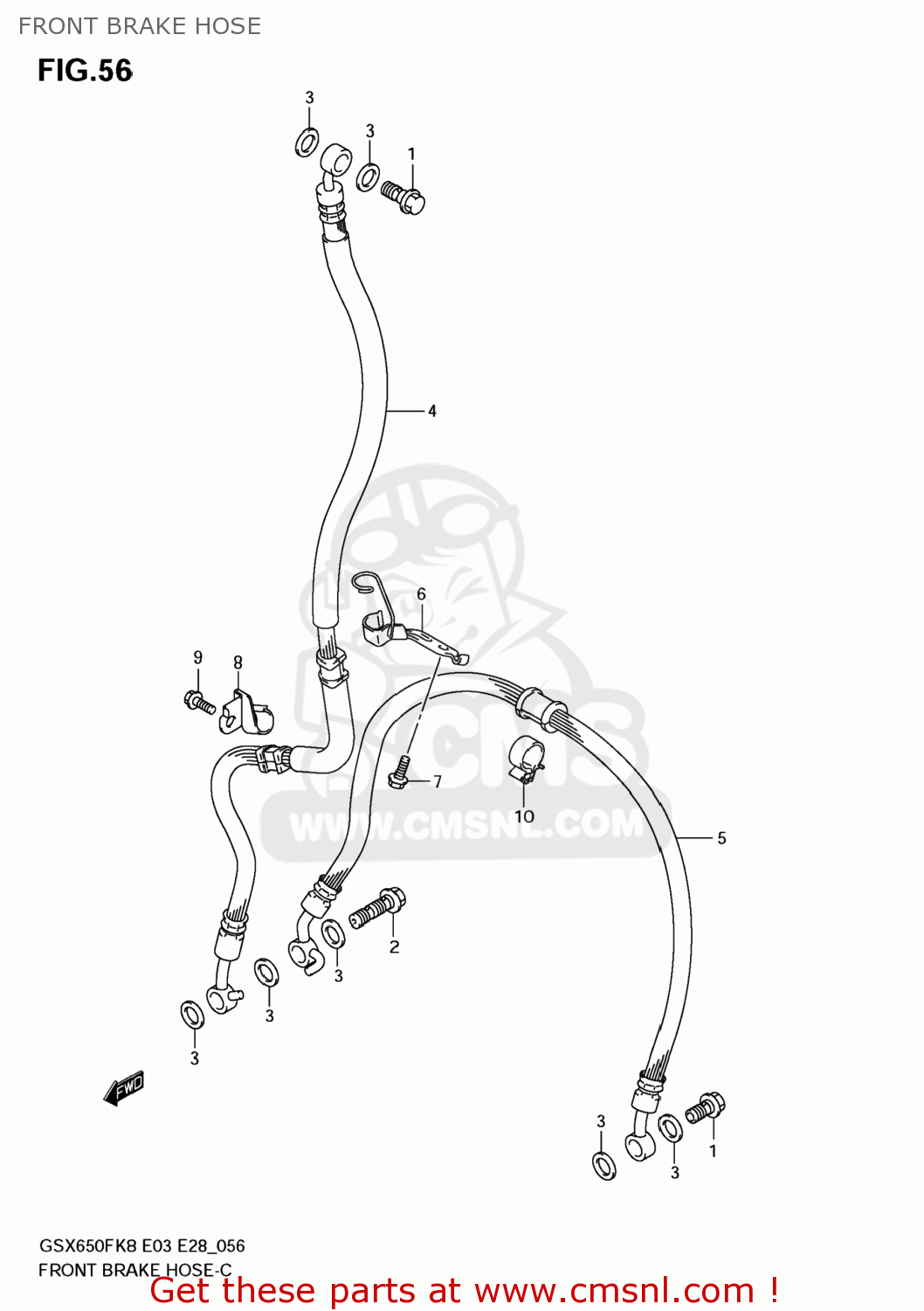 FRONT BRAKE HOSE GSX650F 2008 (K8) USA (E03)