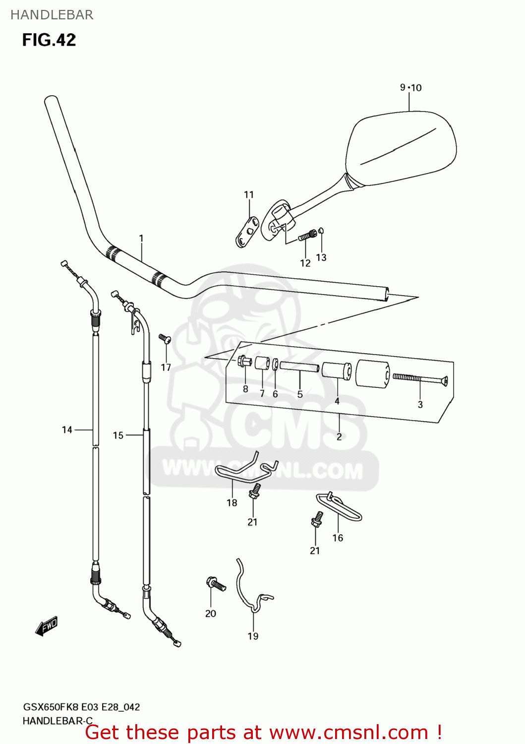 HANDLEBAR GSX650F 2008 (K8) USA (E03)