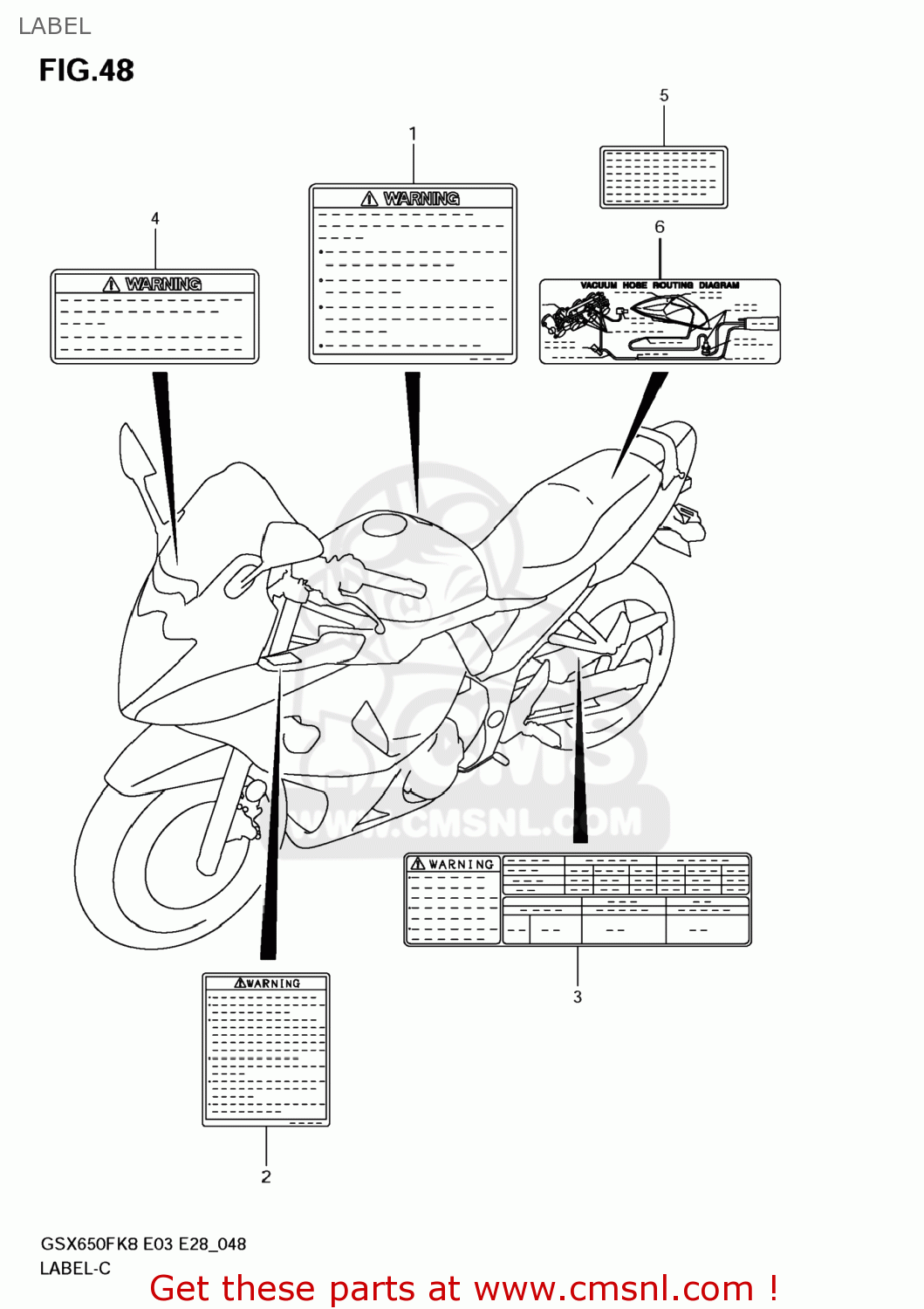 LABEL GSX650F 2008 (K8) USA (E03)