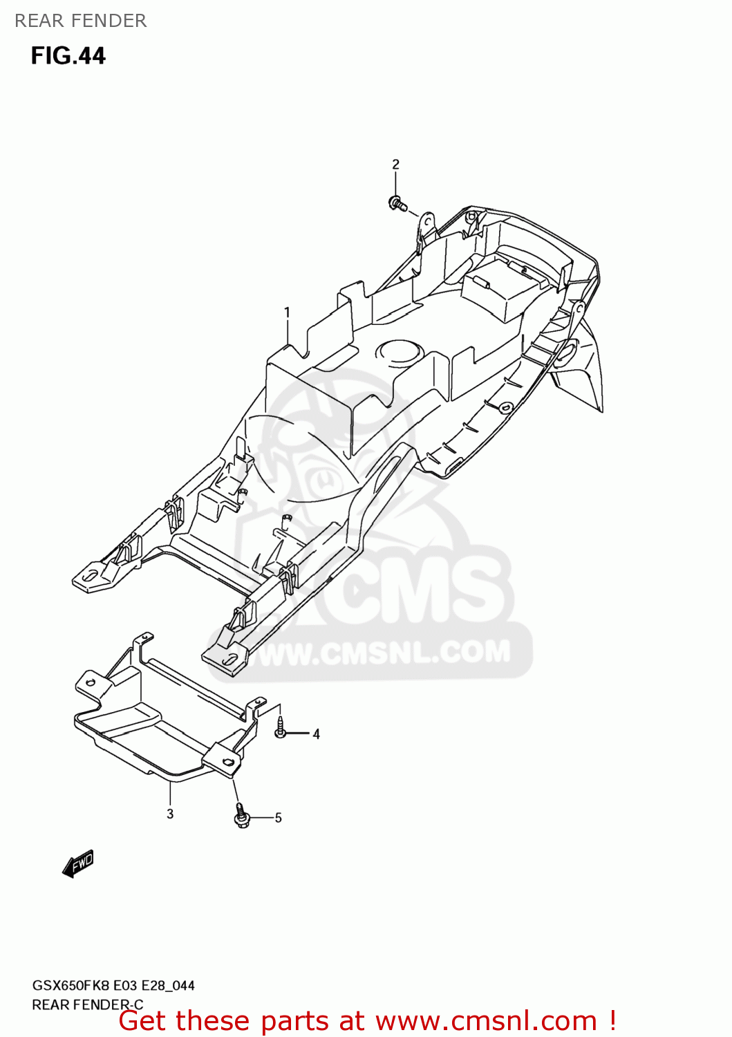 REAR FENDER GSX650F 2008 (K8) USA (E03)