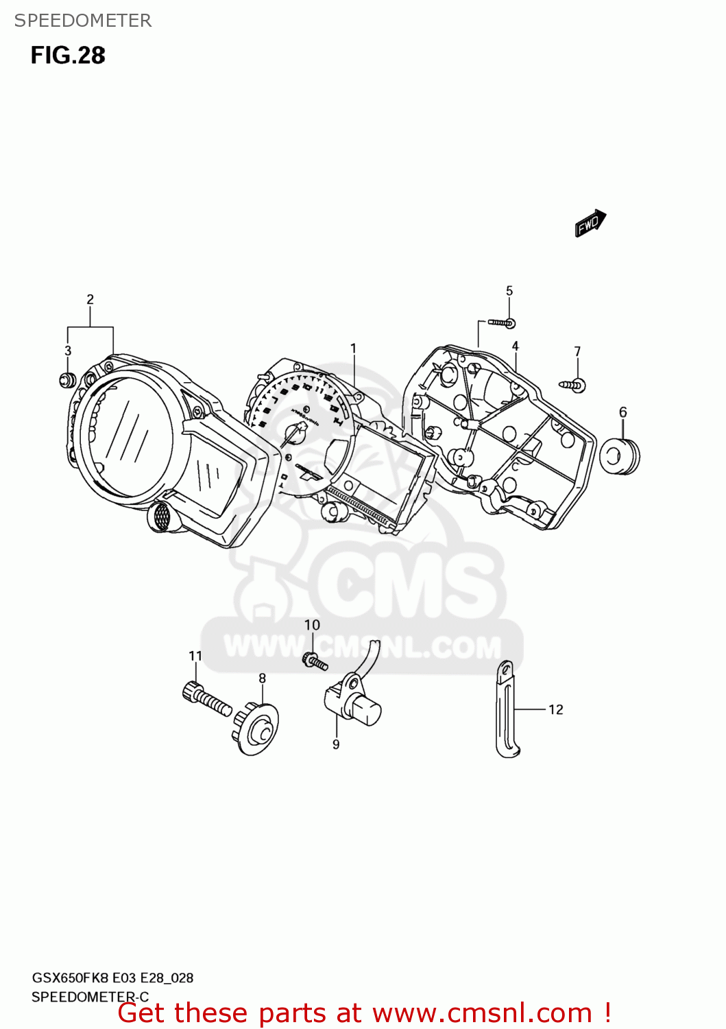 SPEEDOMETER GSX650F 2008 (K8) USA (E03)