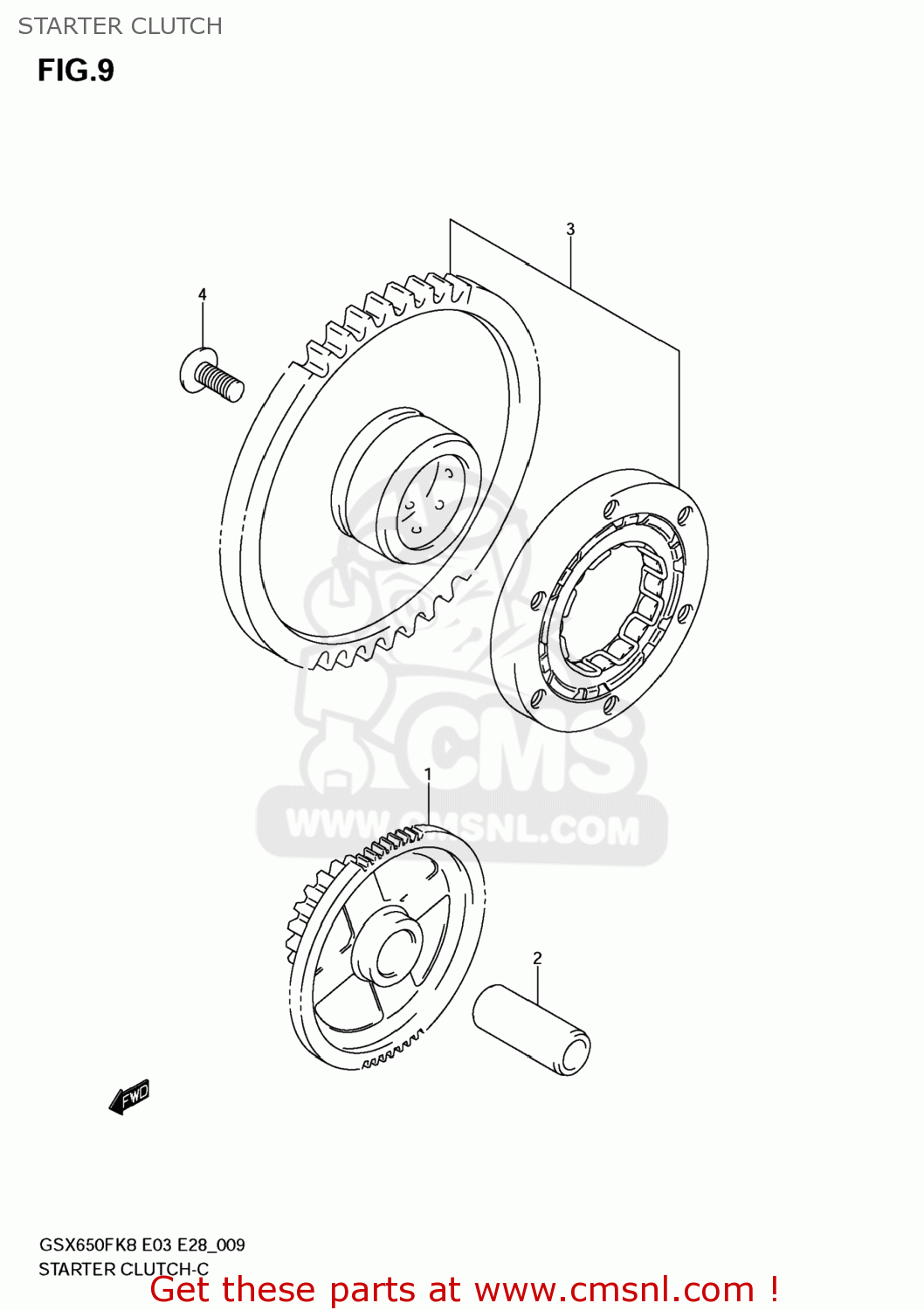 STARTER CLUTCH GSX650F 2008 (K8) USA (E03)